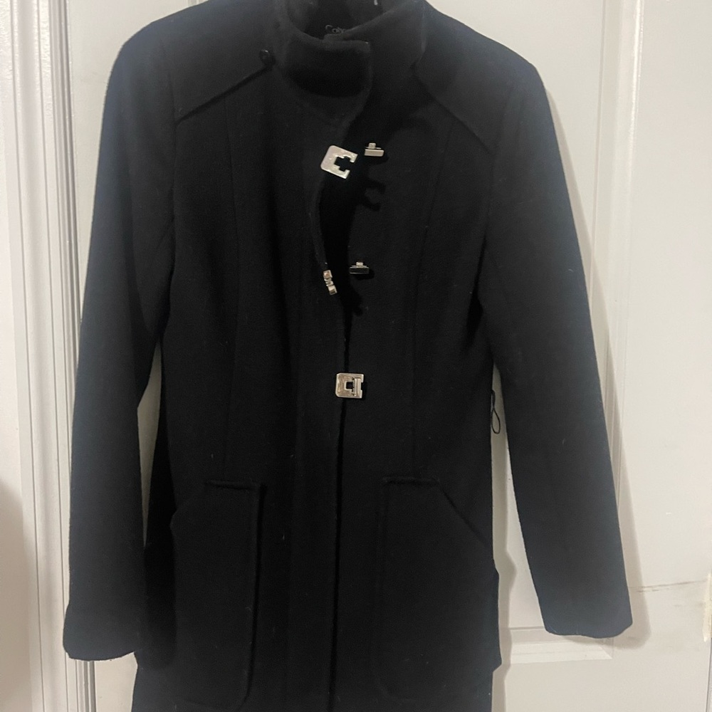Size 0 Calvin Klein coat. Black.